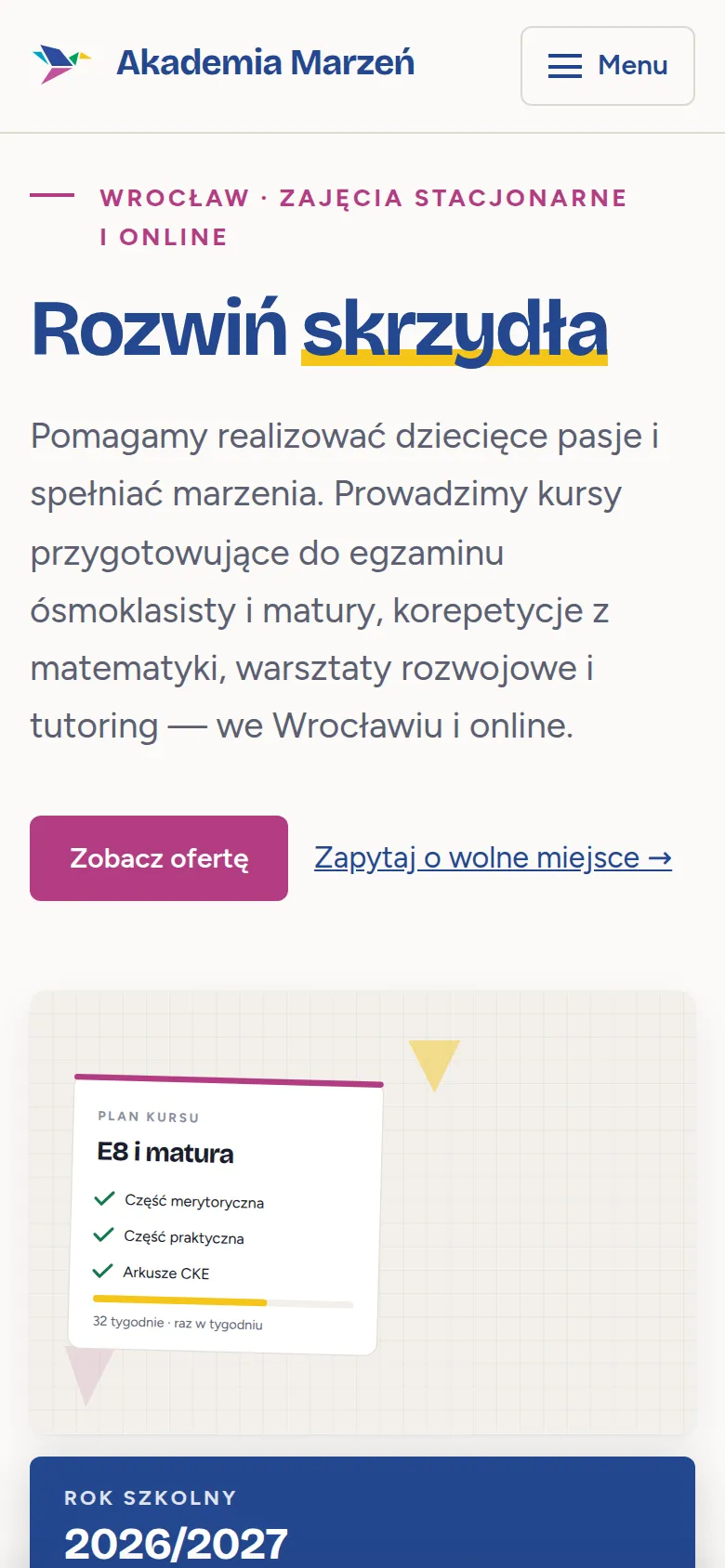 Akademia Marzeń na telefonie