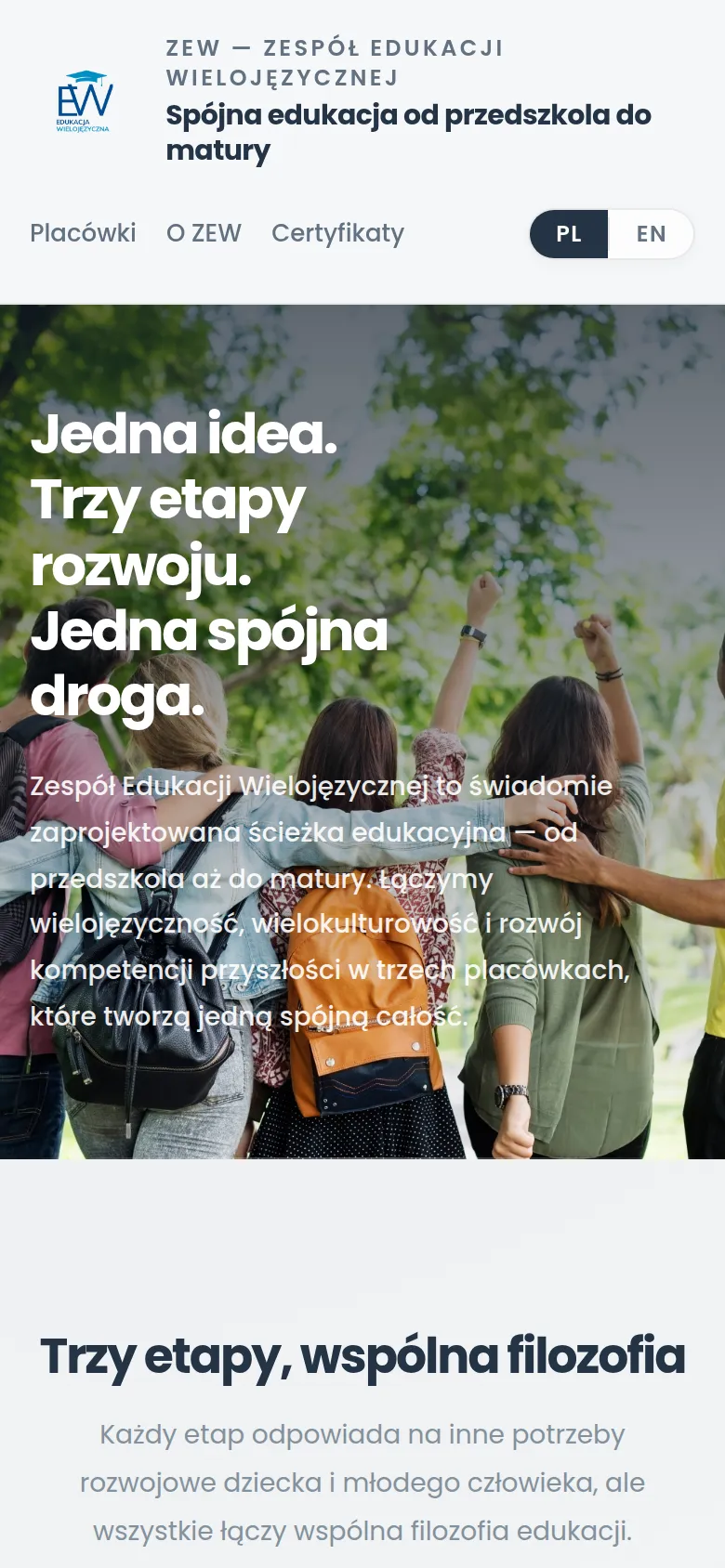 ZEW, Zespół Edukacji Wielojęzycznej na telefonie